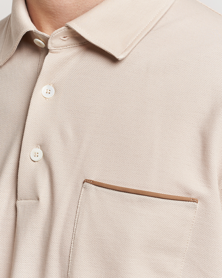 Herre | Pikéer | Zegna | Short Sleeve Pocket Polo Beige
