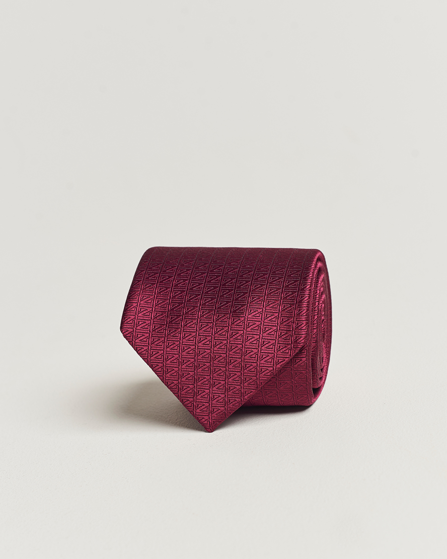 Herre | Zegna Monogram Silk Tie Burgundy | Zegna | Monogram Silk Tie Burgundy