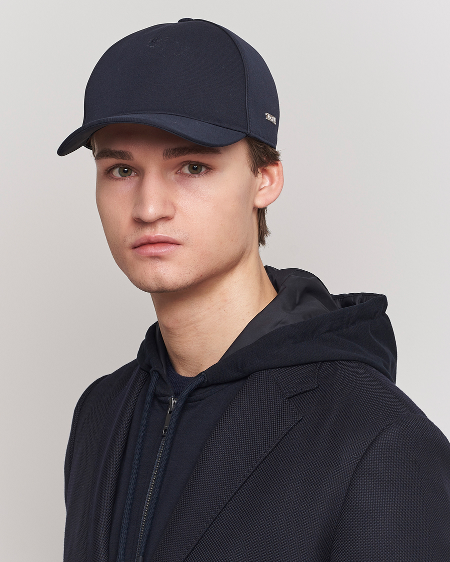 Herre | Assesoarer | Zegna | Cotton/Wool Baseball Cap Navy