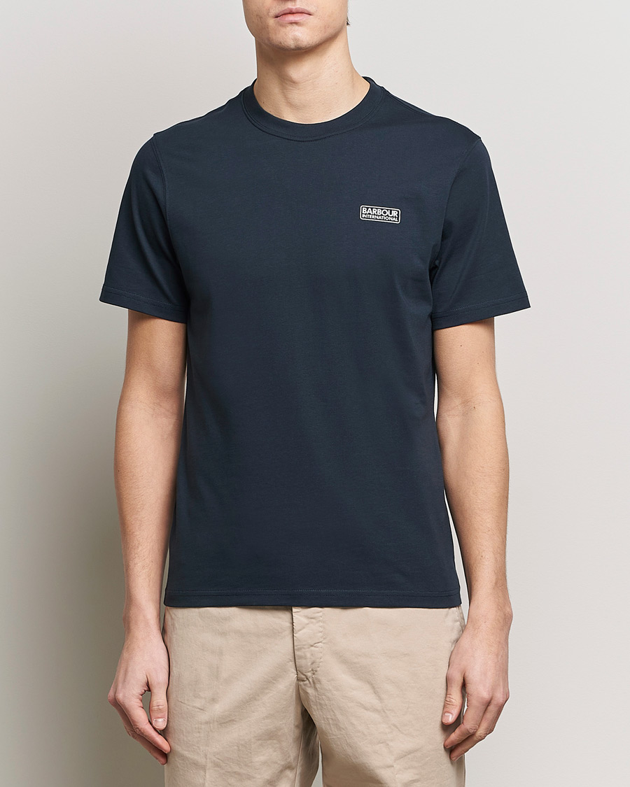 Herre | T-Shirts | Barbour International | Small Logo T-Shirt International Navy