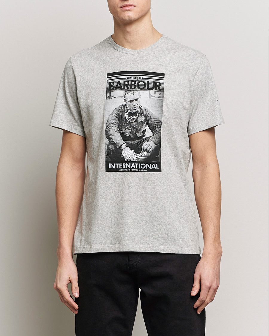 Herre |  | Barbour International | Mount Steve McQueen T-Shirt Grey Marl