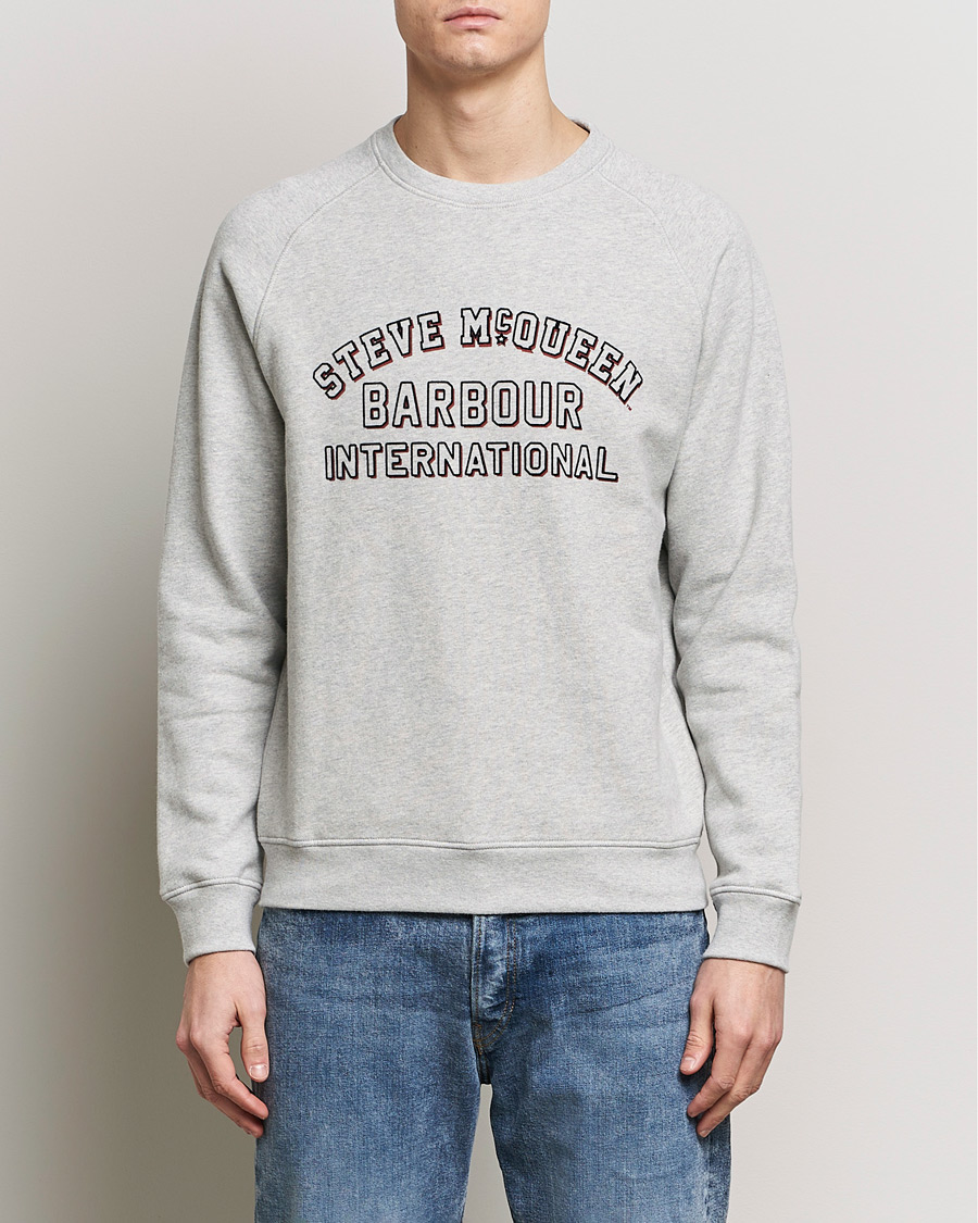 Herre | Grå gensere | Barbour International | Laguna Steve McQueen Sweatshirt Grey Marl