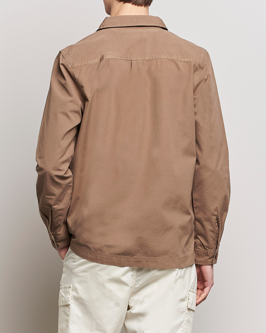 Herre | Skjorter | Barbour Lifestyle | Glendale Cotton Zip Overshirt Military Brown