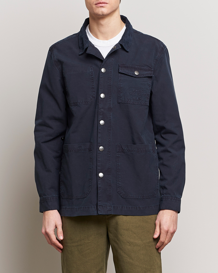 Herre | Shirt Jackets | Barbour Lifestyle | Grindle Cotton Overshirt Navy