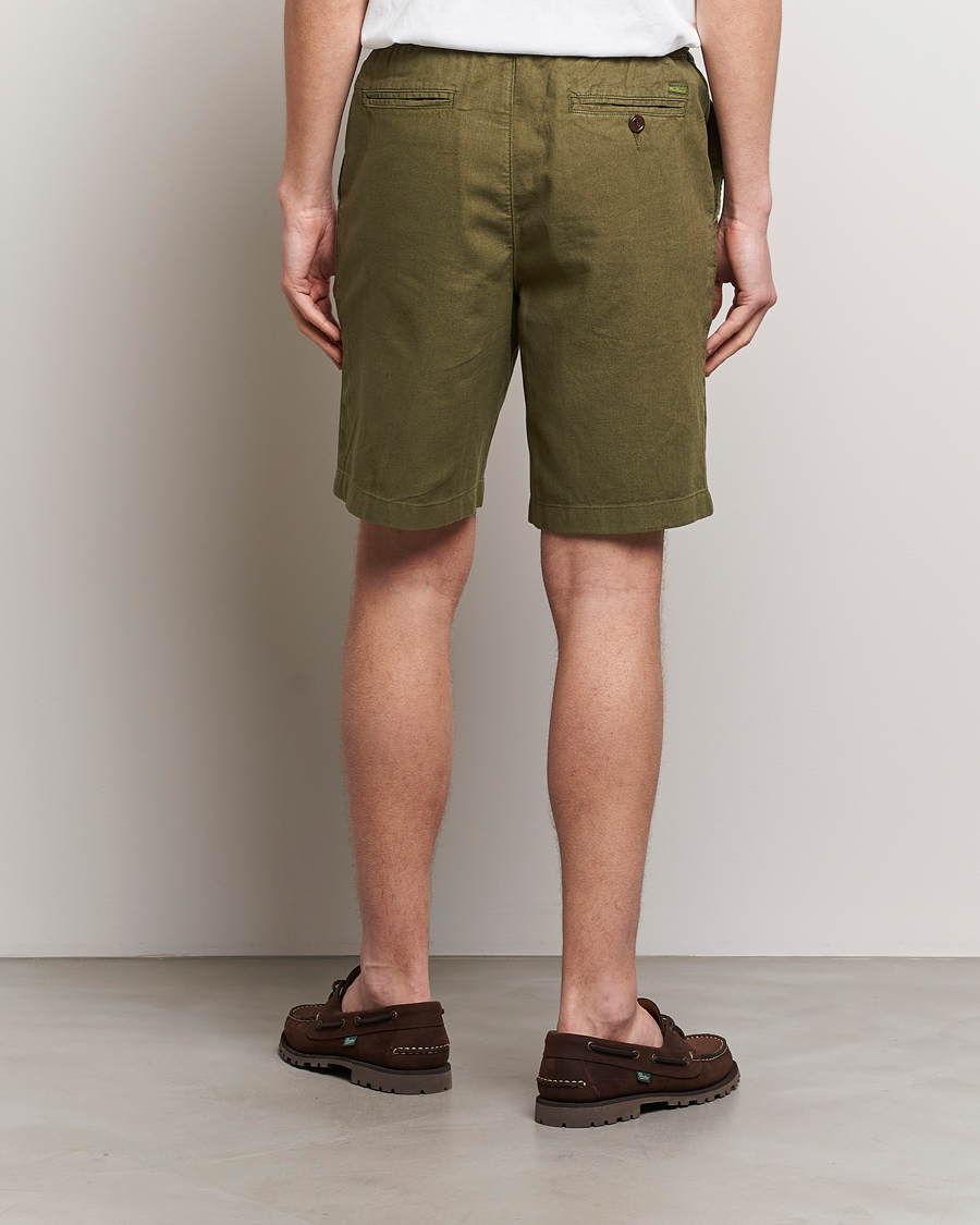 Herre | Shorts | Barbour Lifestyle | Linen/Cotton Drawstring Shorts Military Green