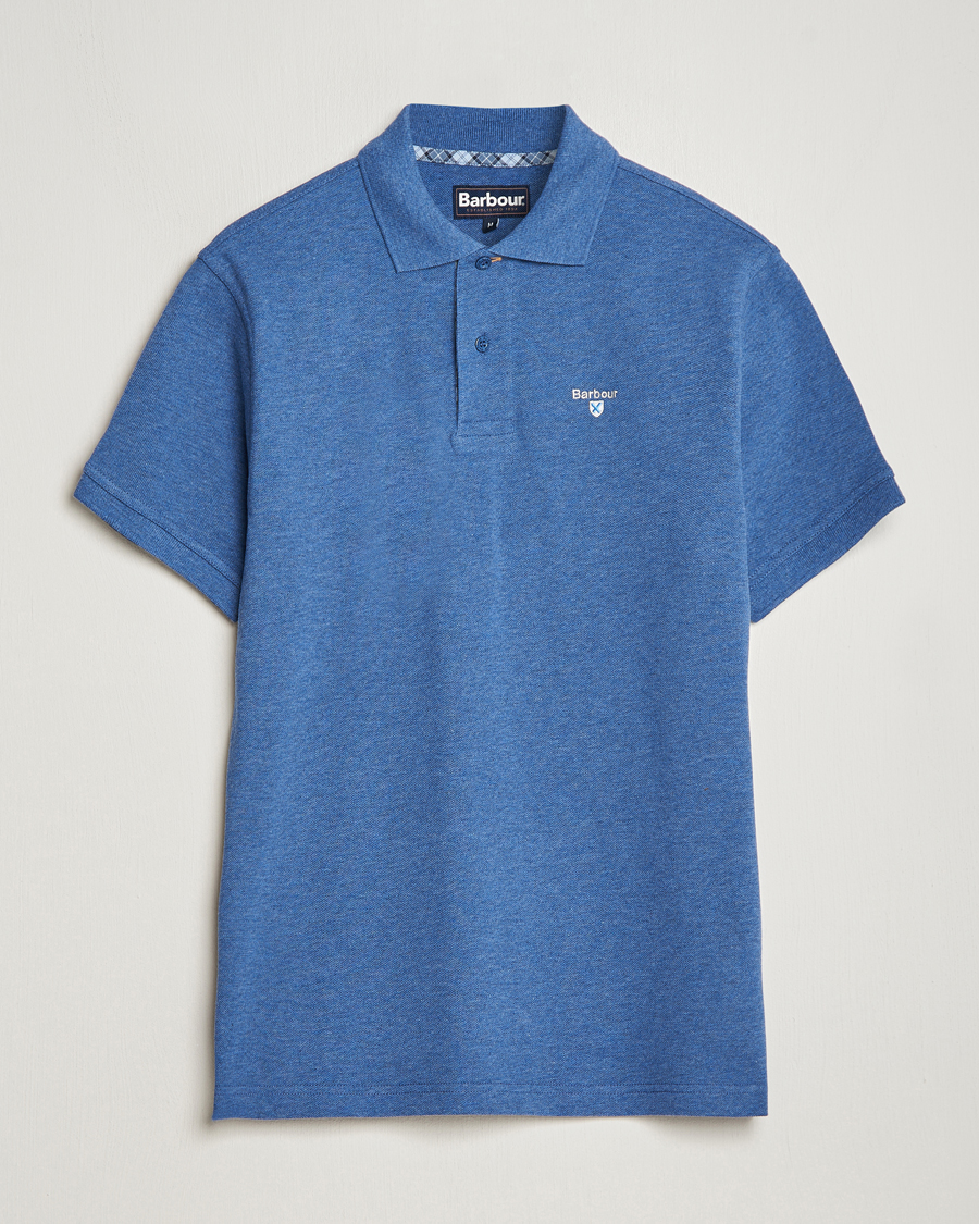 Herre | Pikéer | Barbour Lifestyle | Tartan Pique Polo Dark Chambray Marl