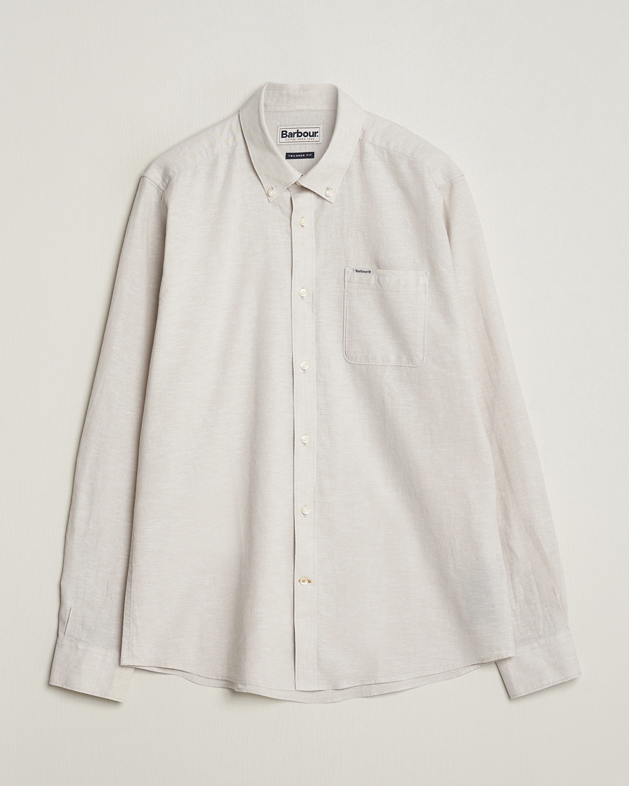 Herre | Skjorter | Barbour Lifestyle | Nelson Linen/Cotton Button Down Shirt Mist