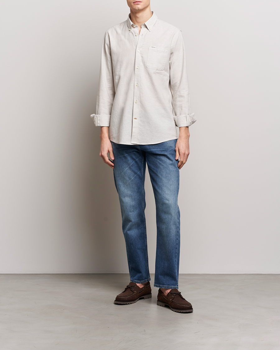 Herre | Skjorter | Barbour Lifestyle | Nelson Linen/Cotton Button Down Shirt Mist