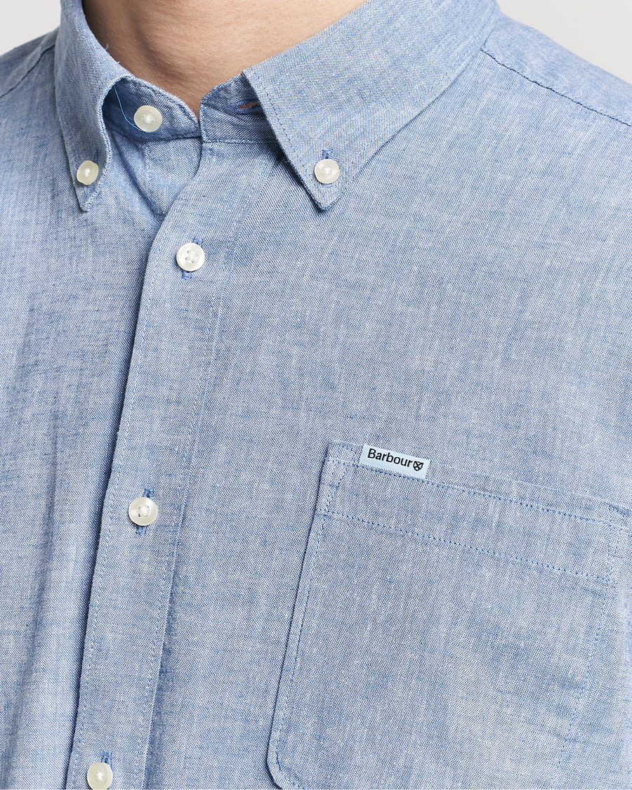 Herre | Skjorter | Barbour Lifestyle | Nelson Linen/Cotton Shirt Blue