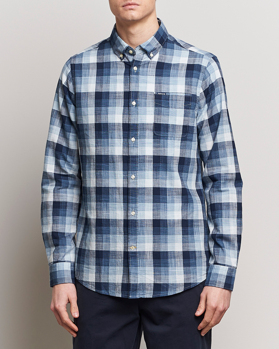 Herre | Nytt i butikken | Barbour Lifestyle | Hillroad Tailored Checked Cotton Shirt Navy