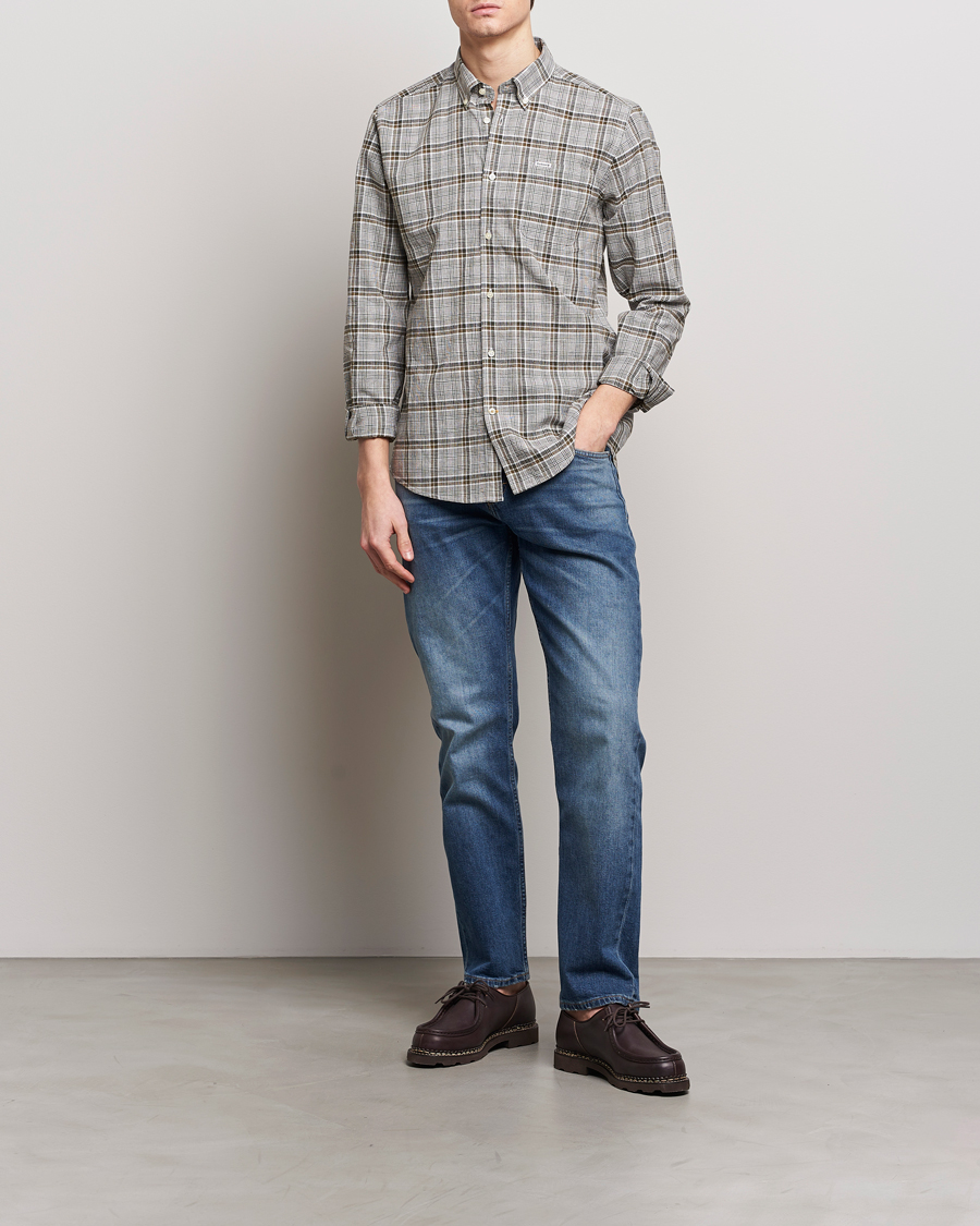 Herre | Skjorter | Barbour Lifestyle | Coaleridge Checked Linen/Cotton Shirt Olive
