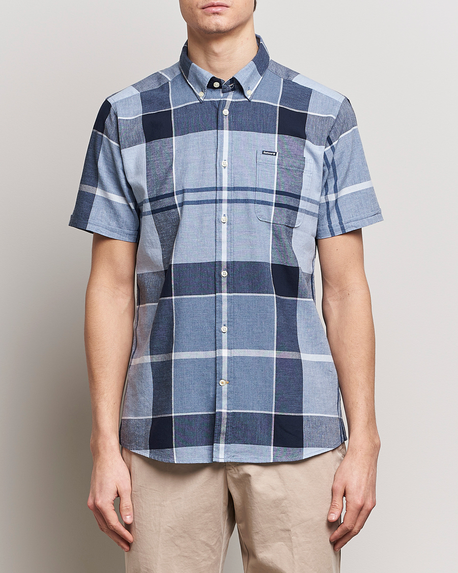 Herre |  | Barbour Lifestyle | Doughill Short Sleeve Tailored Fit Shirt Berwick Blue