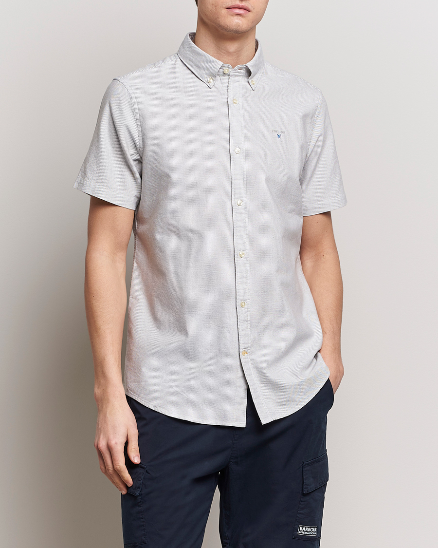 Herre | Nytt i butikken | Barbour Lifestyle | Striped Oxtown Short Sleeve Oxford Shirt Pale Sage