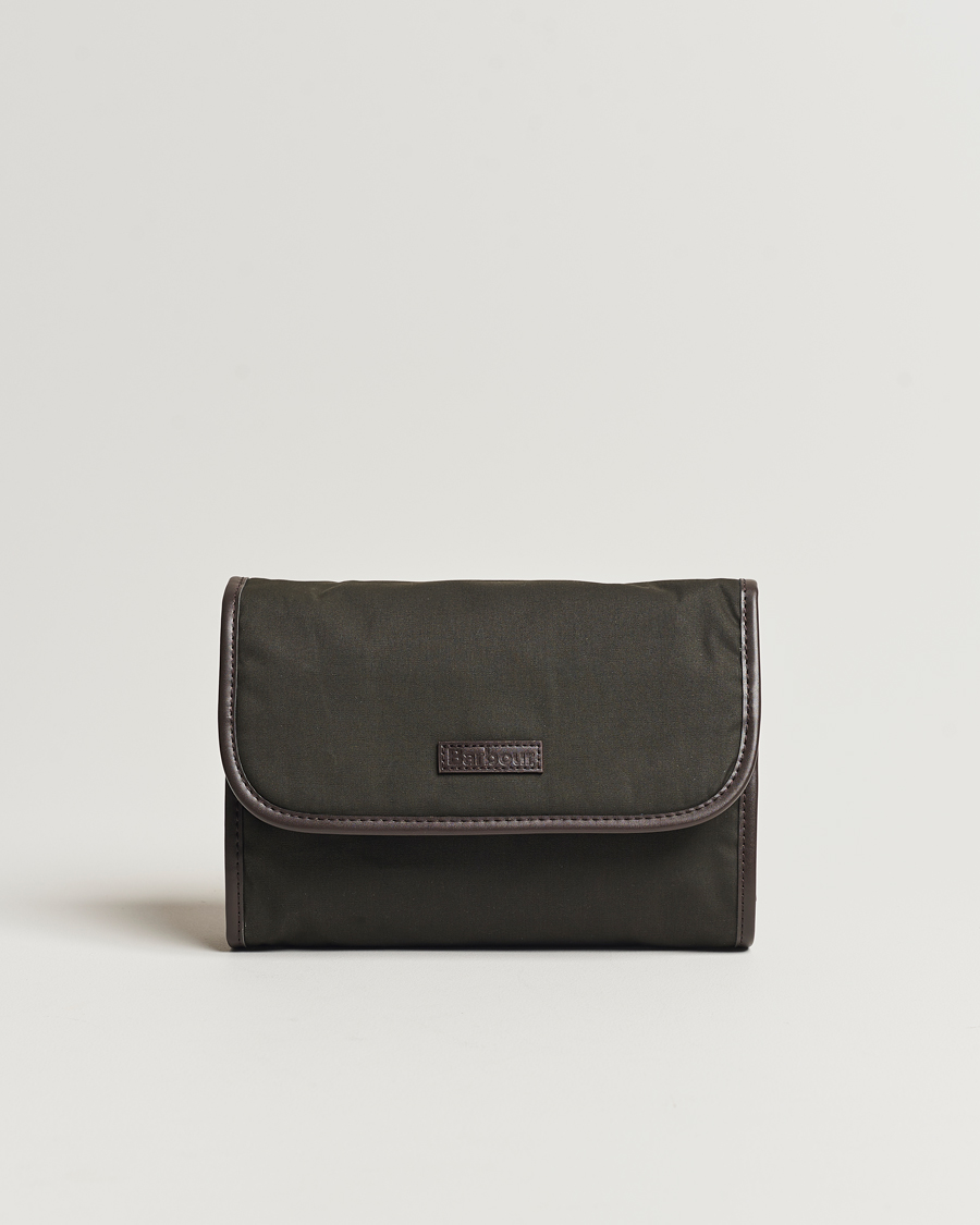 Herre | Barbour Lifestyle Wax Hanging Washbag Olive | Barbour Lifestyle | Wax Hanging Washbag Olive