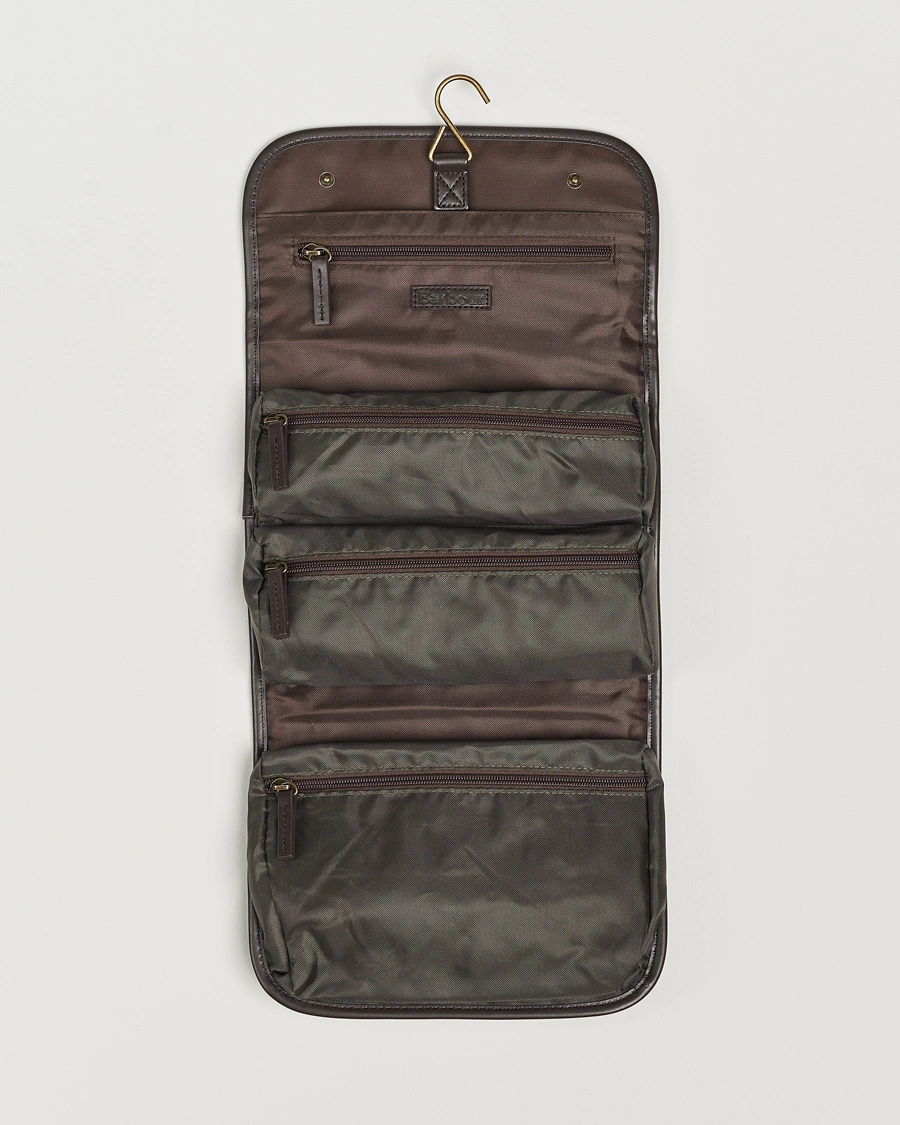 Herre |  | Barbour Lifestyle | Wax Hanging Washbag Olive