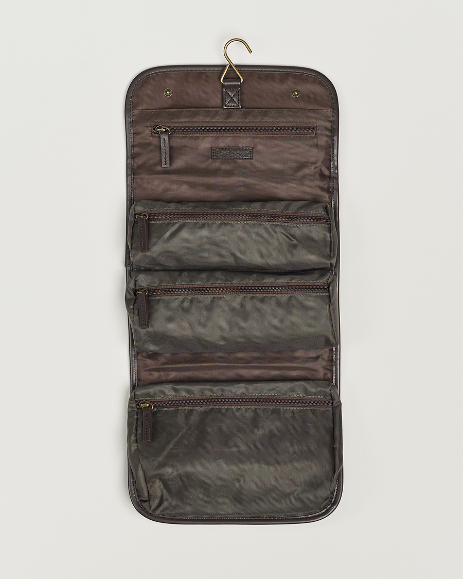 Herre | Barbour Lifestyle Wax Hanging Washbag Olive | Barbour Lifestyle | Wax Hanging Washbag Olive
