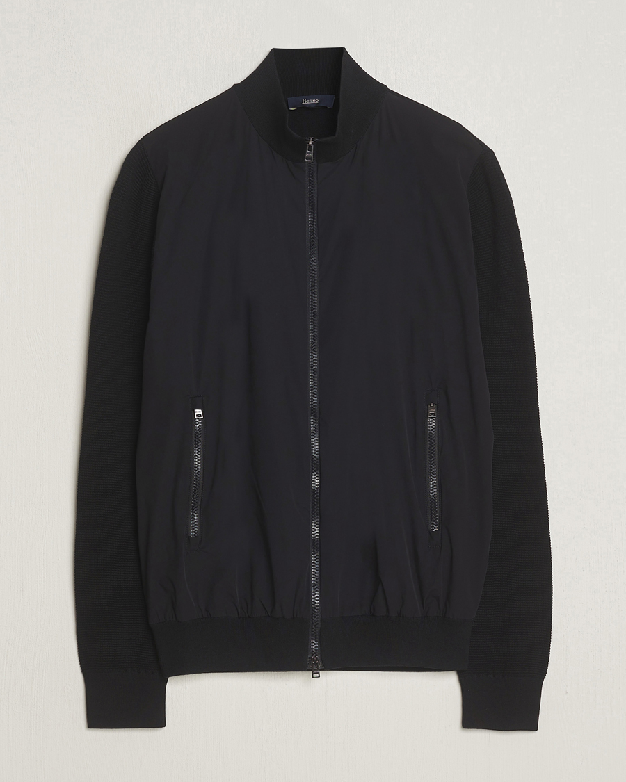Herre | Jakker | Herno | Hybrid Knit Jacket Black