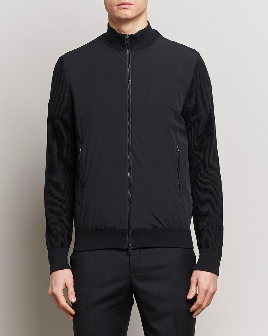 Herre | Italian Department | Herno | Hybrid Knit Jacket Black