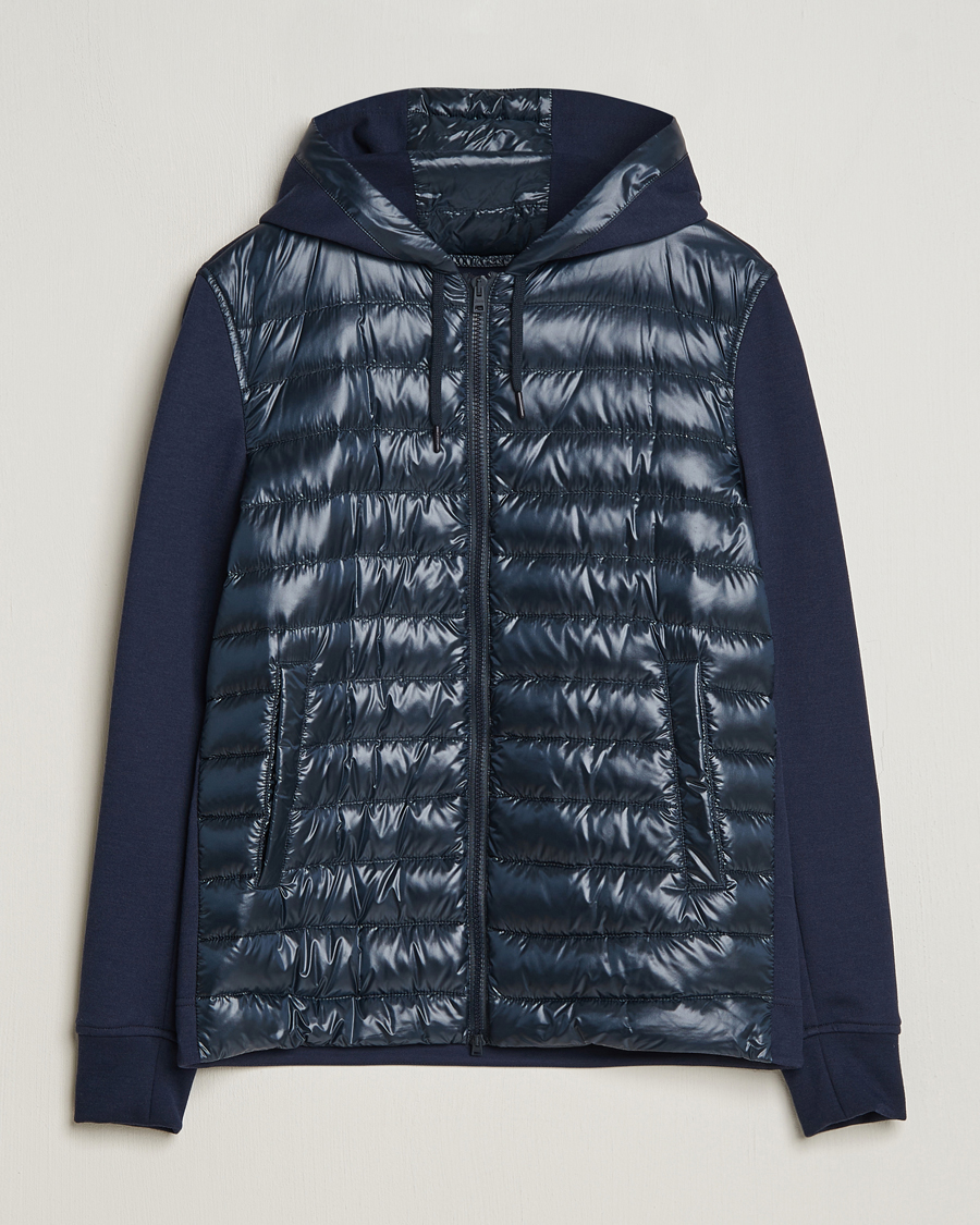 Herre | Jakker | Herno | Hybrid Hooded Zip Jacket Navy