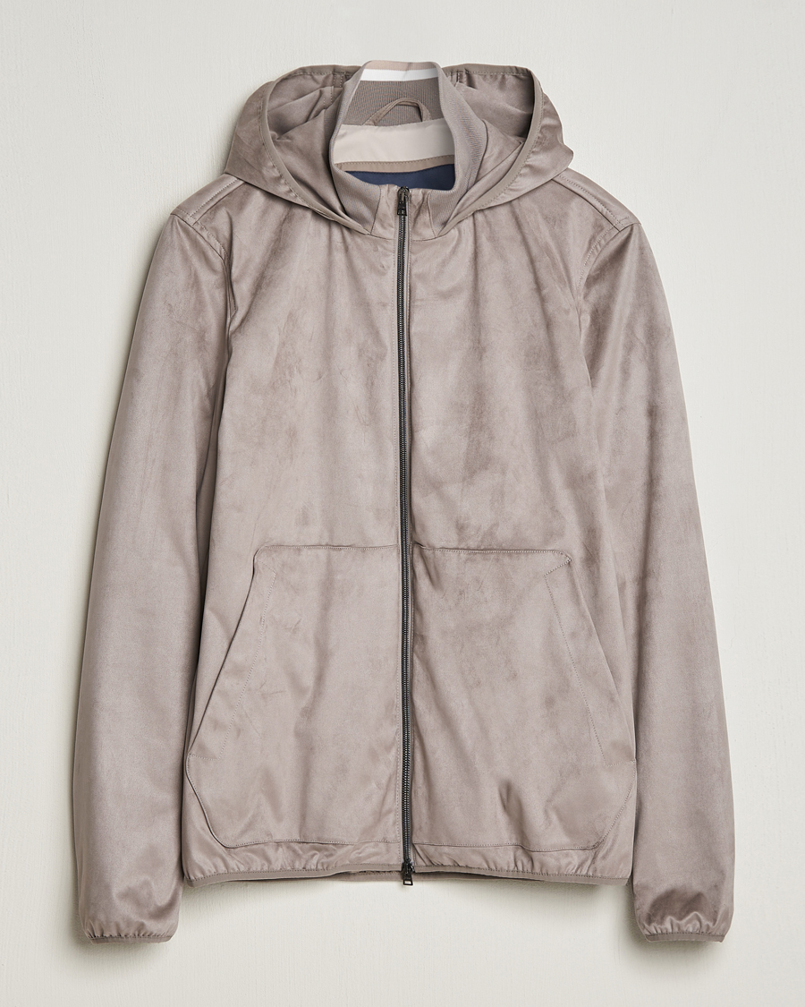 Herre | Jakker | Herno | Faux Suede Bomber Jacket Grey