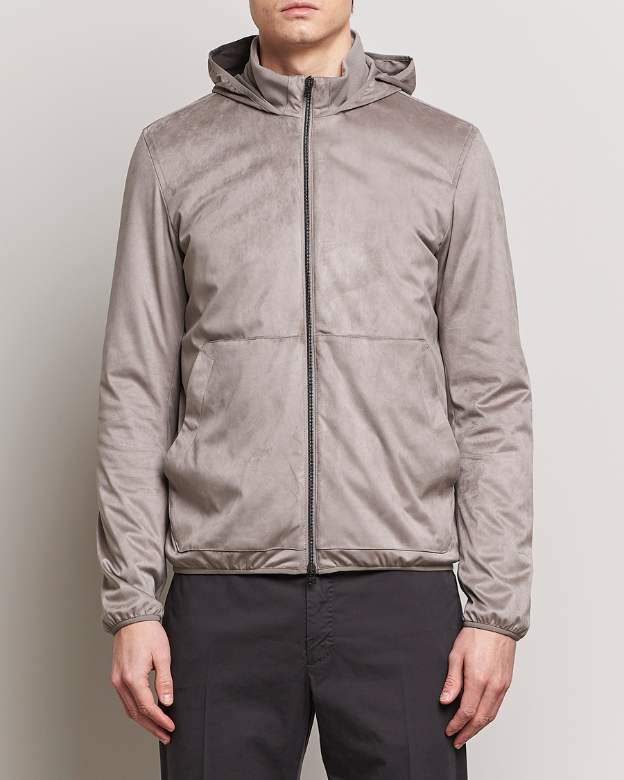 Herre | Vårjakker | Herno | Faux Suede Bomber Jacket Grey