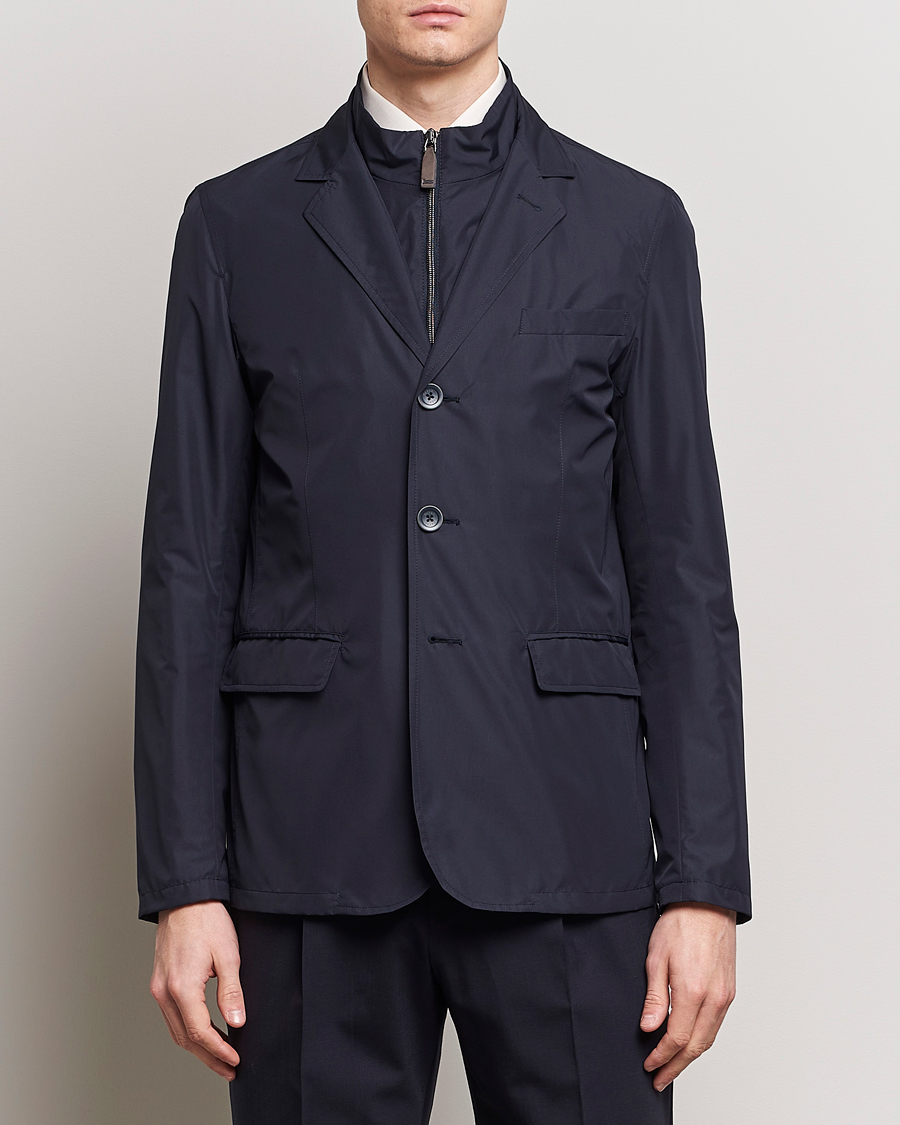 Herre | Dressede jakker | Herno | Lightweight Zip Blazer Navy