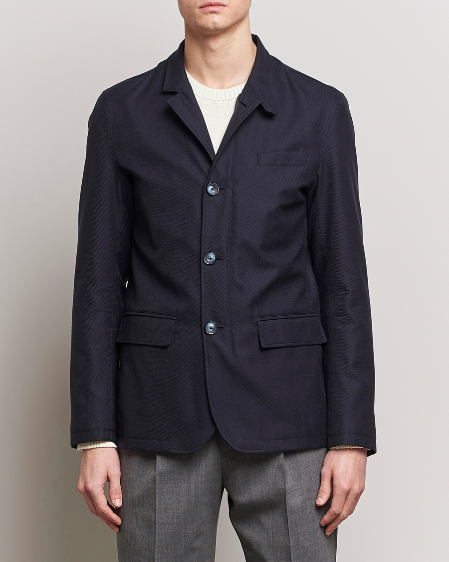 Herre | Italian Department | Herno | Cotton/Cashmere City Jacket Navy