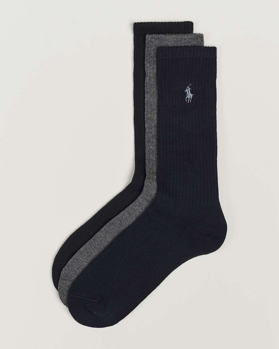 Herre | Undertøy | Polo Ralph Lauren | 3-Pack Crew Sock Navy/Charcoal/Black