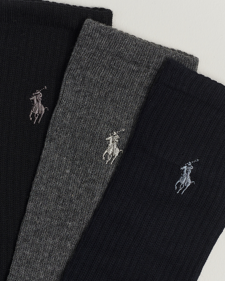 Herre | Sokker | Polo Ralph Lauren | 3-Pack Crew Sock Navy/Charcoal/Black