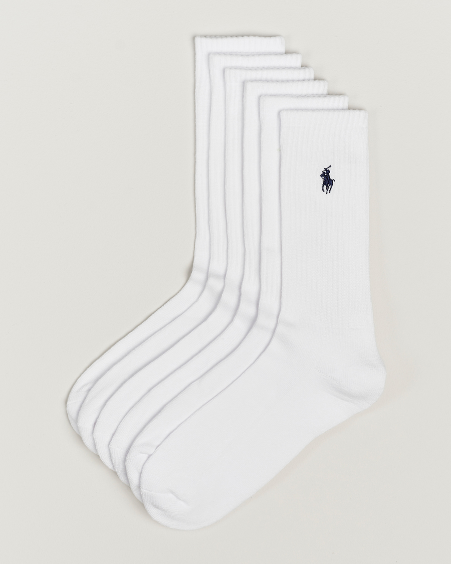 Herre | Undertøy | Polo Ralph Lauren | Polo Ralph Lauren6-Pack Sport Crew SockWhite