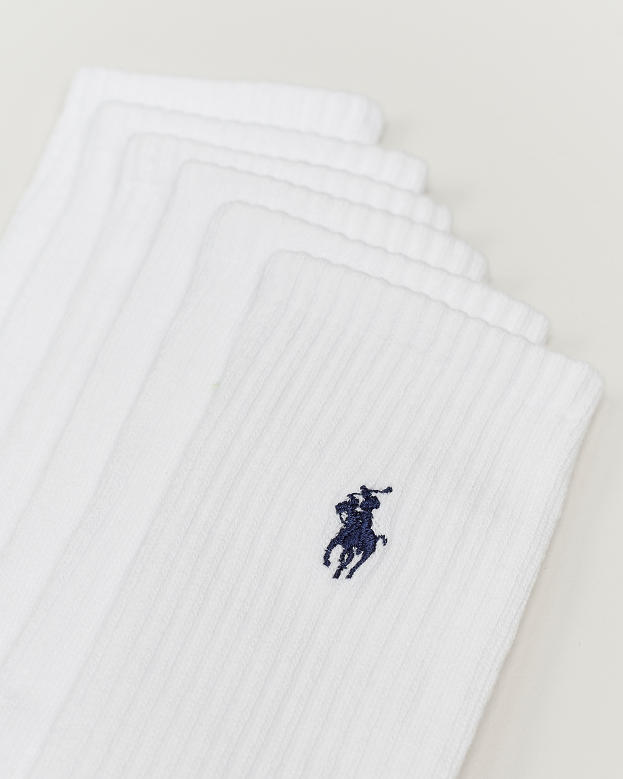 Herre | Preppy Authentic | Polo Ralph Lauren | 6-Pack Sport Crew Sock White