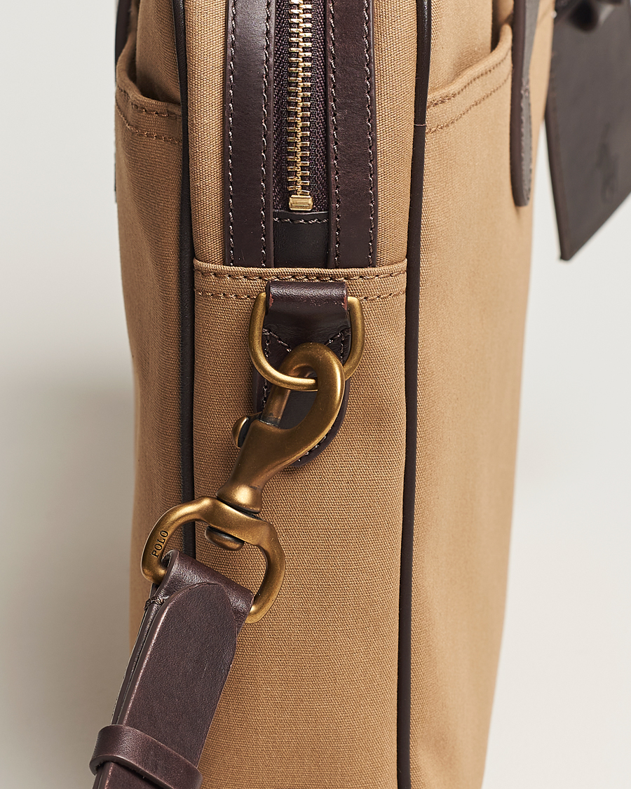 Herre | Polo Ralph Lauren Canvas/Leather Computer Bag Tan | Polo Ralph Lauren | Canvas/Leather Computer Bag Tan