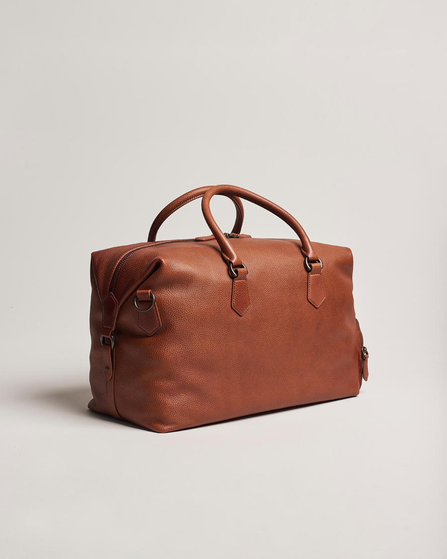 Herre | Weekendbager | Polo Ralph Lauren | Pebbled Leather Dufflebag Saddle Brown