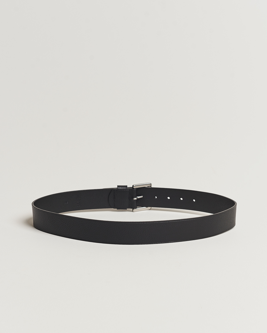 Herre | Umønstrede belter | Polo Ralph Lauren | Pebbled Leather Belt Black