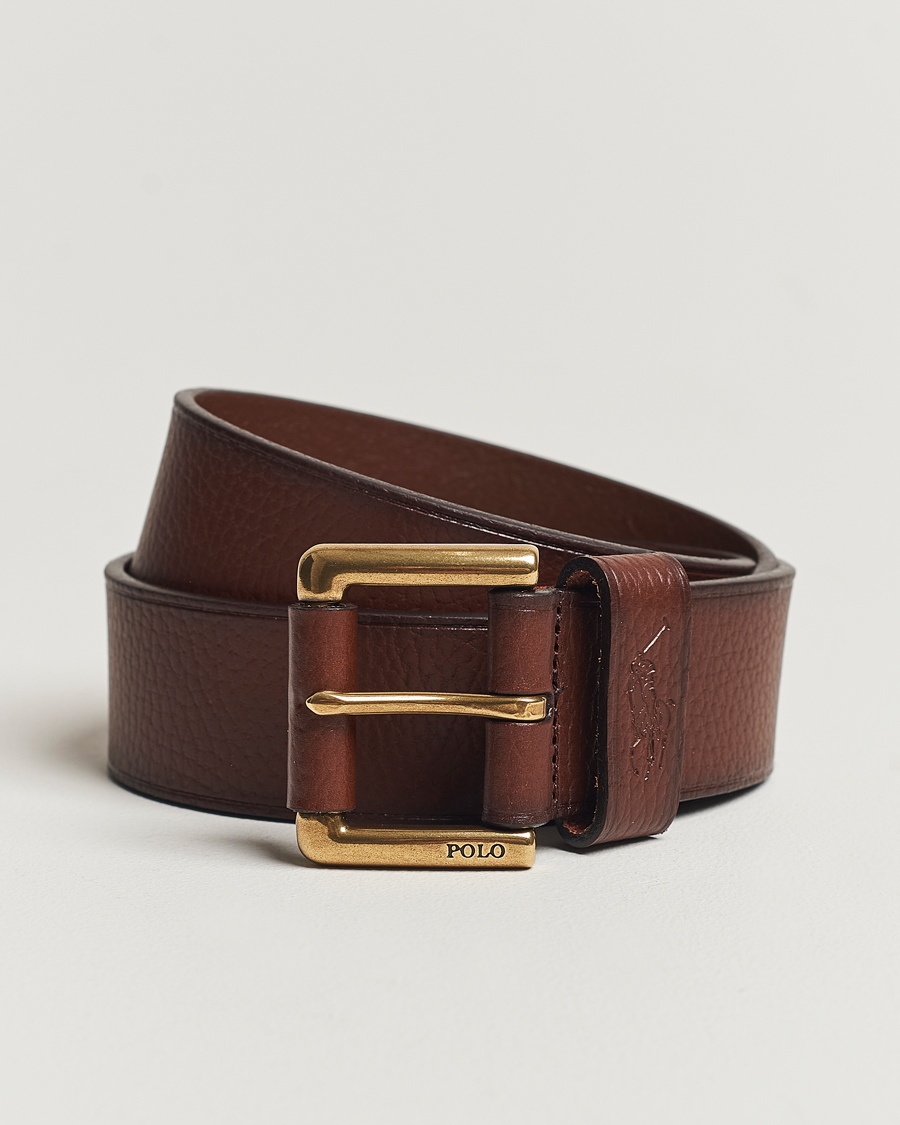 Herre | Polo Ralph Lauren Pebbled Leather Belt Brown | Polo Ralph Lauren | Pebbled Leather Belt Brown