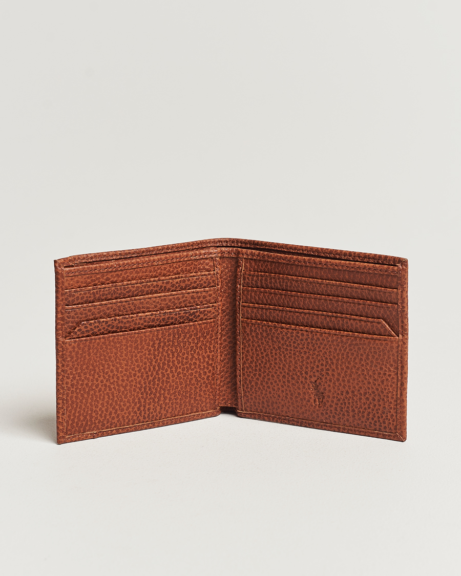 Herre | Polo Ralph Lauren | Polo Ralph Lauren | Pebbled Leather Billfold Wallet Saddle Brown