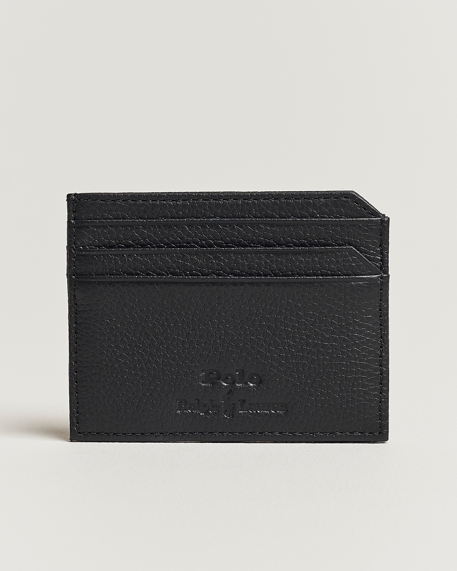 Herre | Lommebøker | Polo Ralph Lauren | Pebbled Leather Credit Card Holder Black