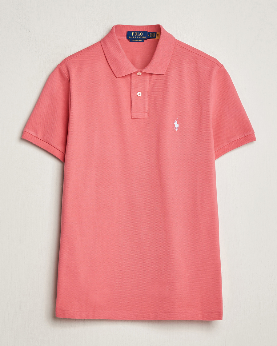 Herre | Pikéer | Polo Ralph Lauren | Custom Slim Fit Polo Pale Red
