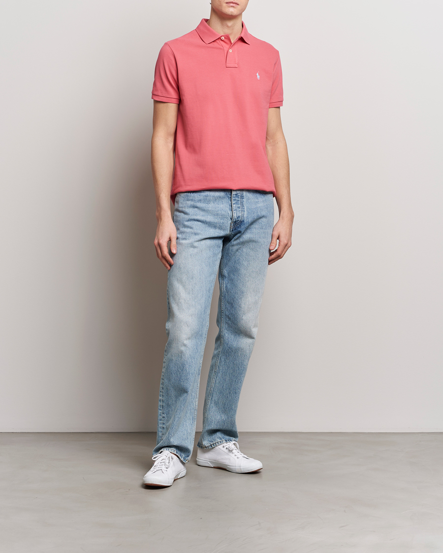 Herre | Pikéer | Polo Ralph Lauren | Custom Slim Fit Polo Pale Red