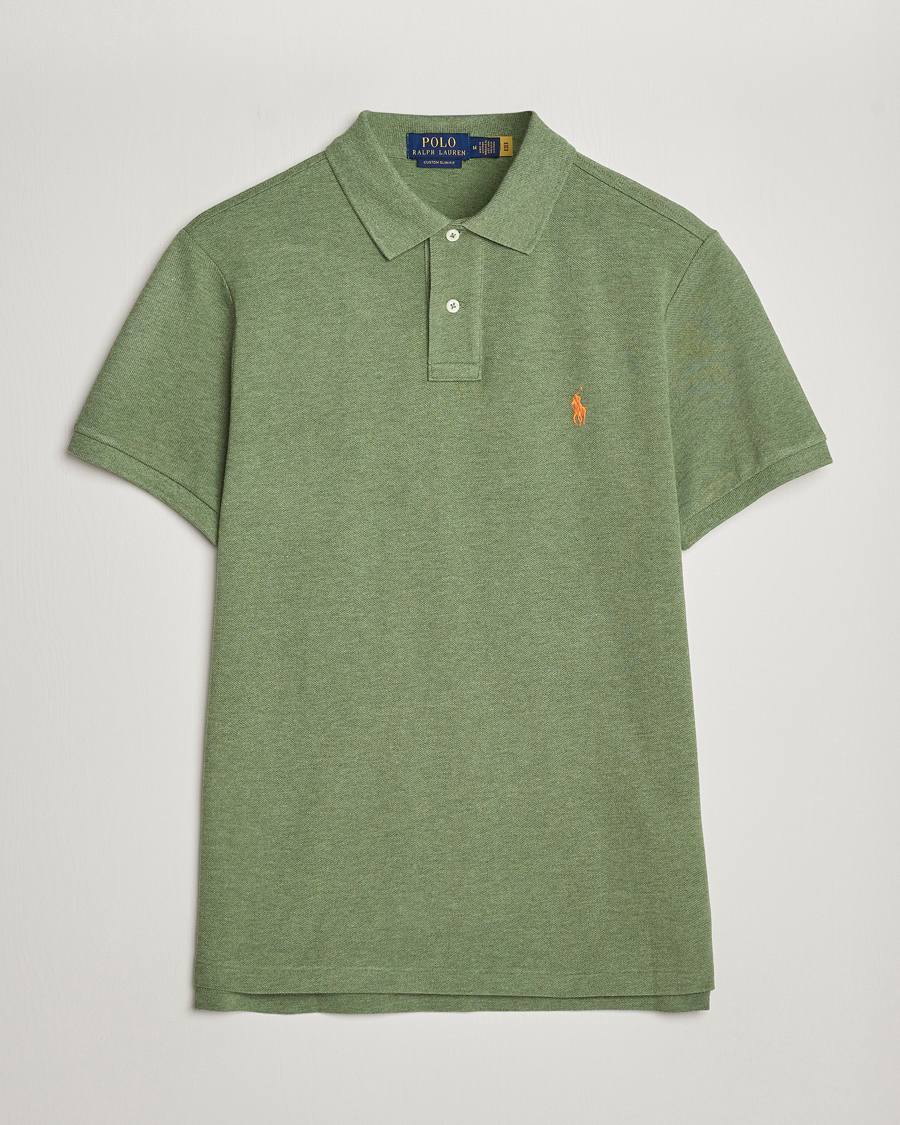 Herre | Pikéer | Polo Ralph Lauren | Custom Slim Fit Polo Cargo Green Heather