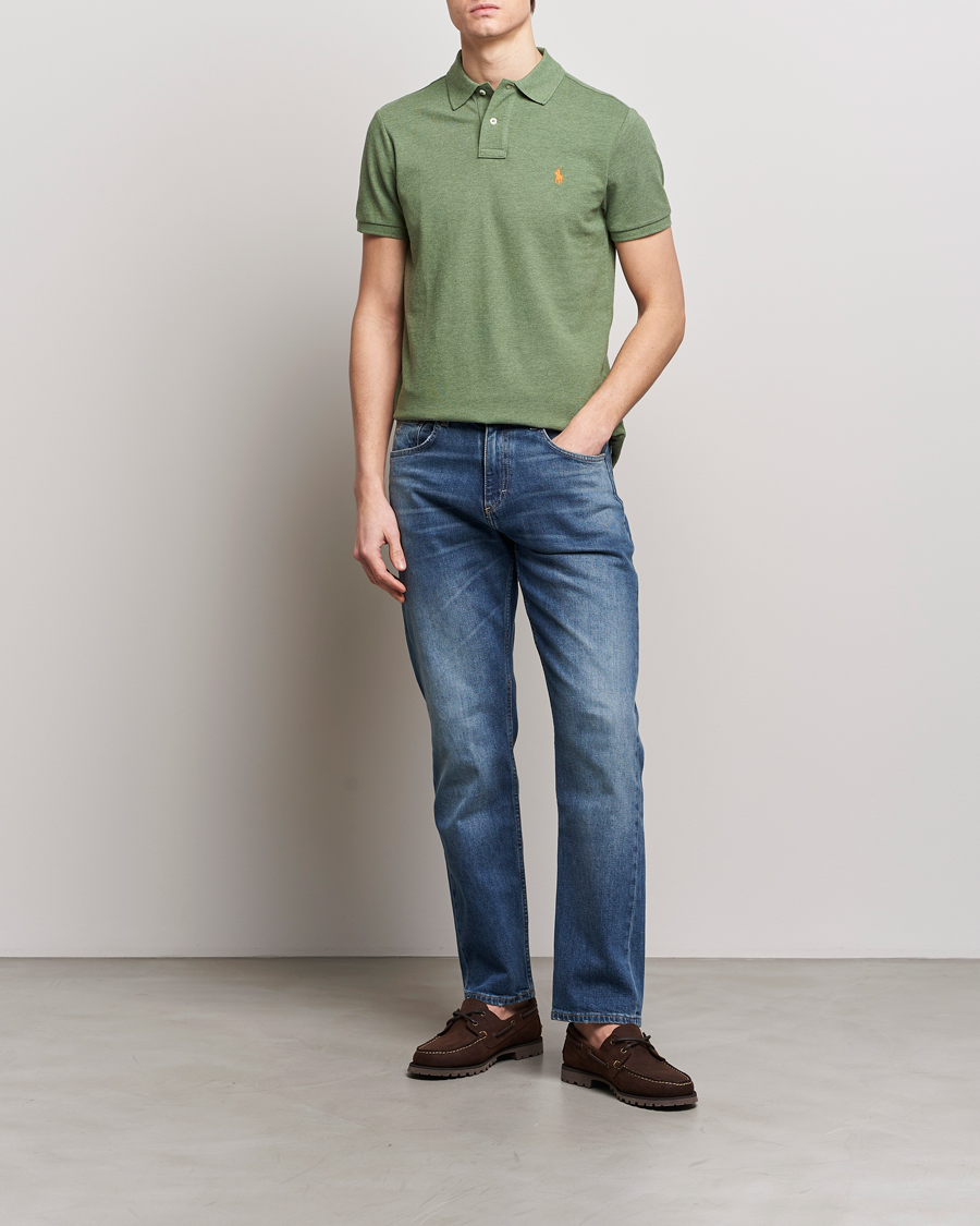 Herre | Pikéer | Polo Ralph Lauren | Custom Slim Fit Polo Cargo Green Heather