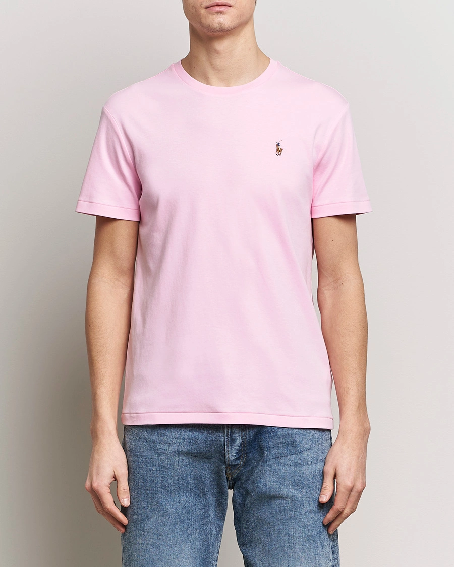 Herre |  | Polo Ralph Lauren | Luxury Pima Cotton Crew Neck T-Shirt Caramel Pink