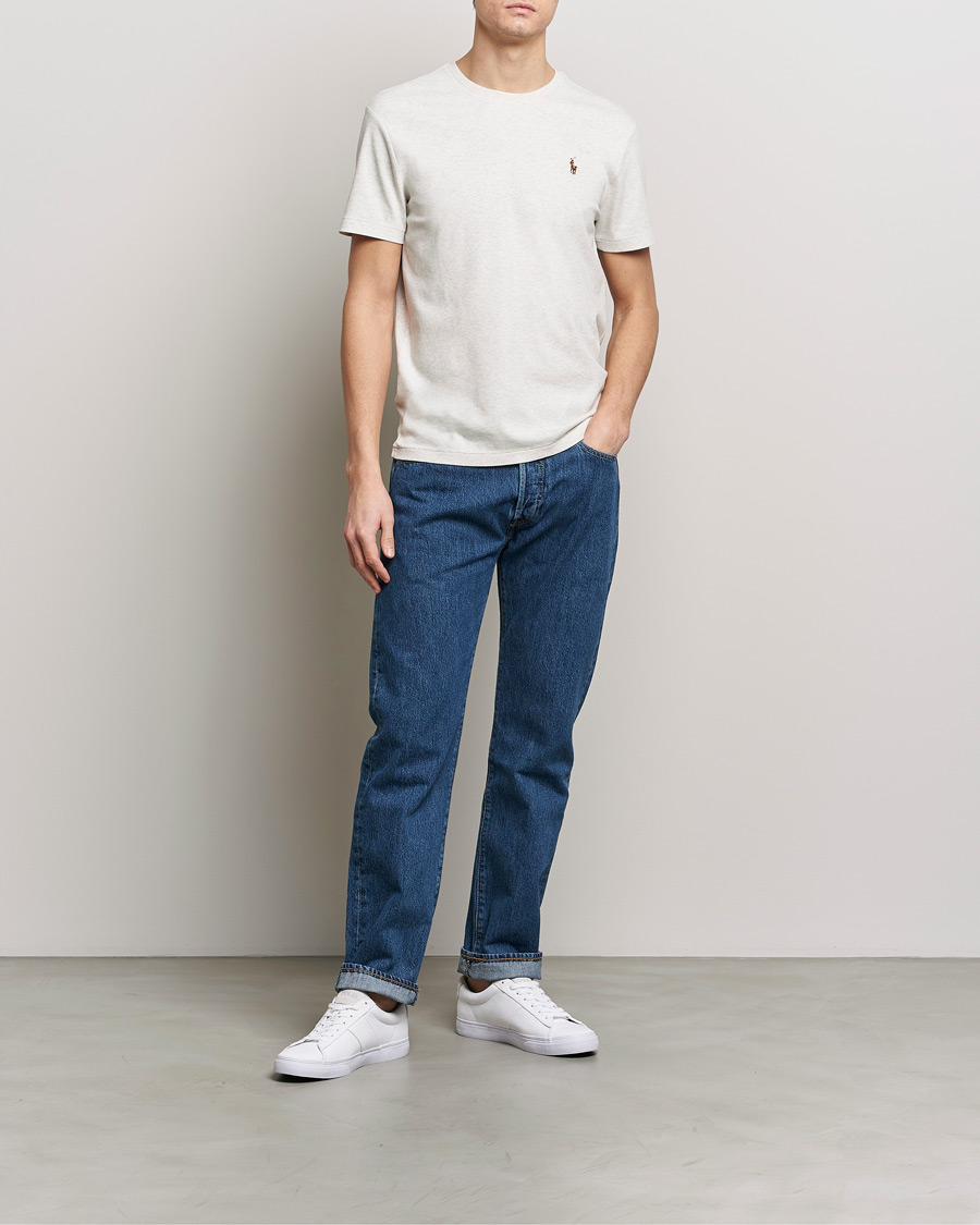 Herre | T-Shirts | Polo Ralph Lauren | Luxury Pima Cotton Crew Neck T-Shirt State Heather