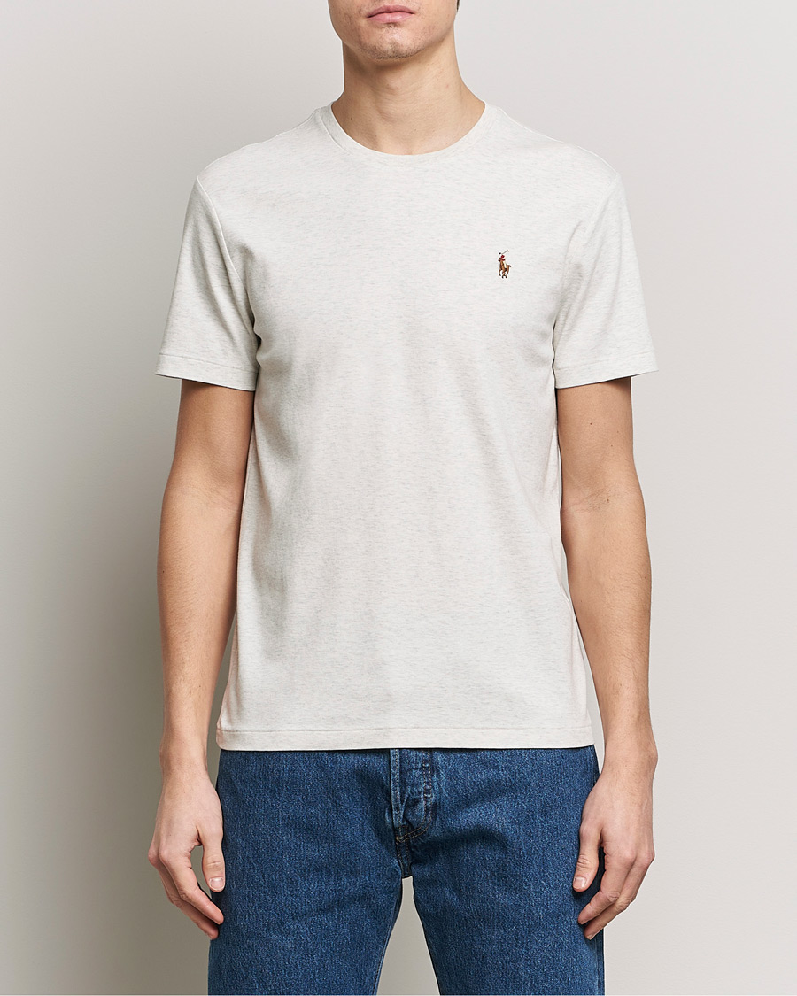 Herre | T-Shirts | Polo Ralph Lauren | Luxury Pima Cotton Crew Neck T-Shirt State Heather