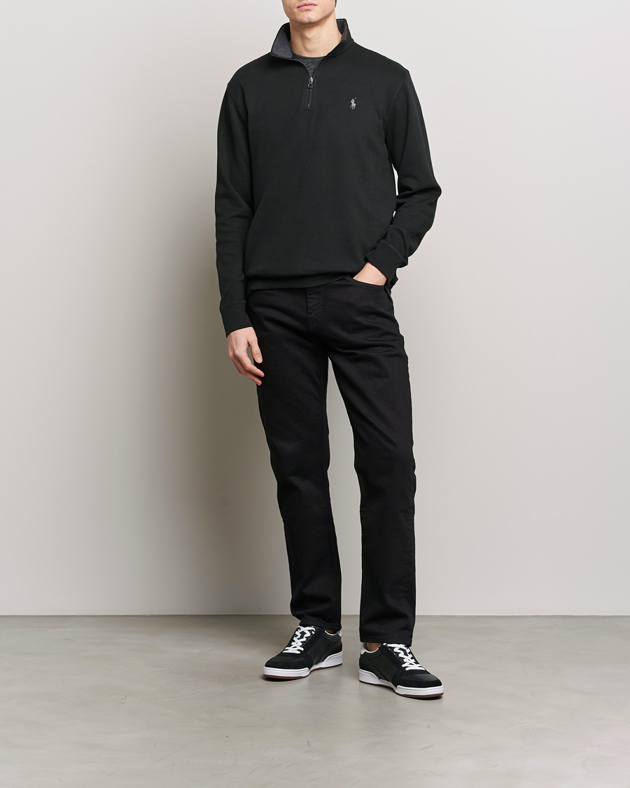 Herre | Gensere | Polo Ralph Lauren | Double Knit Half-Zip Sweater Polo Black