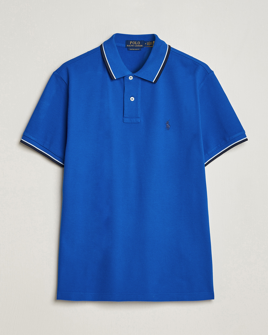 Herre | Pikéer | Polo Ralph Lauren | Custom Slim Fit Tipped Polo Heritage Blue