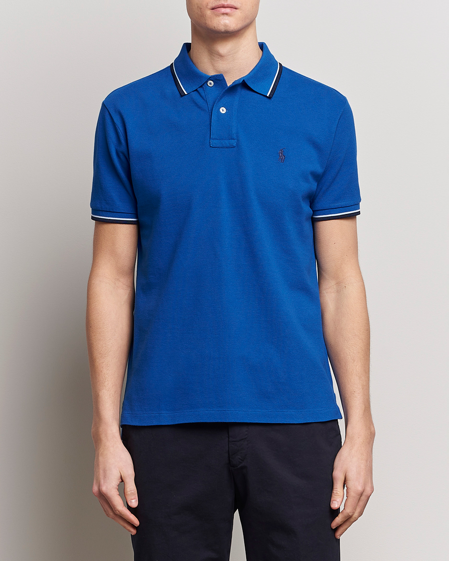 Herre | Pikéer | Polo Ralph Lauren | Custom Slim Fit Tipped Polo Heritage Blue