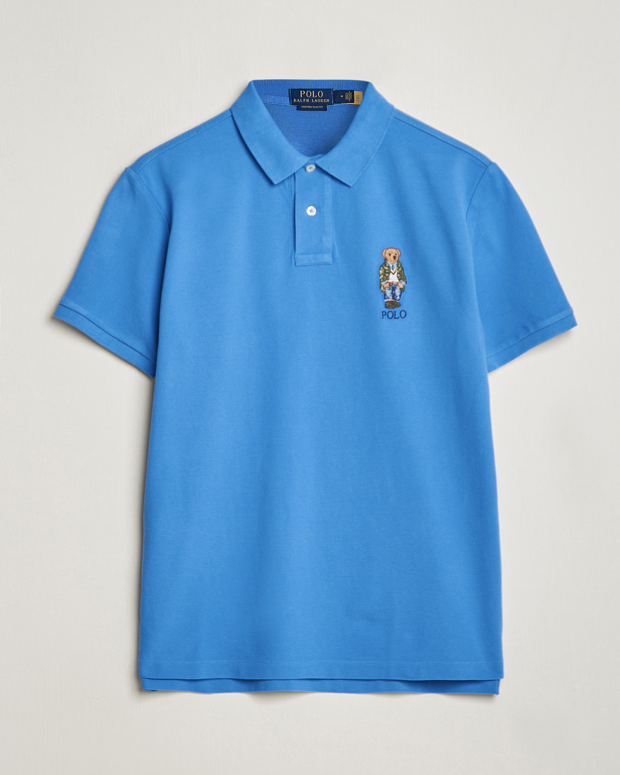 Herre | Pikéer | Polo Ralph Lauren | Custom Slim Fit Heritage Bear Polo New England Blue