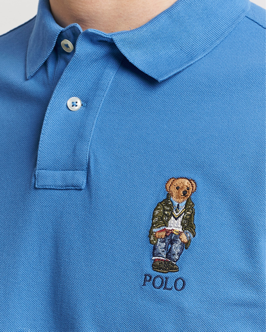 Herre | Pikéer | Polo Ralph Lauren | Custom Slim Fit Heritage Bear Polo New England Blue