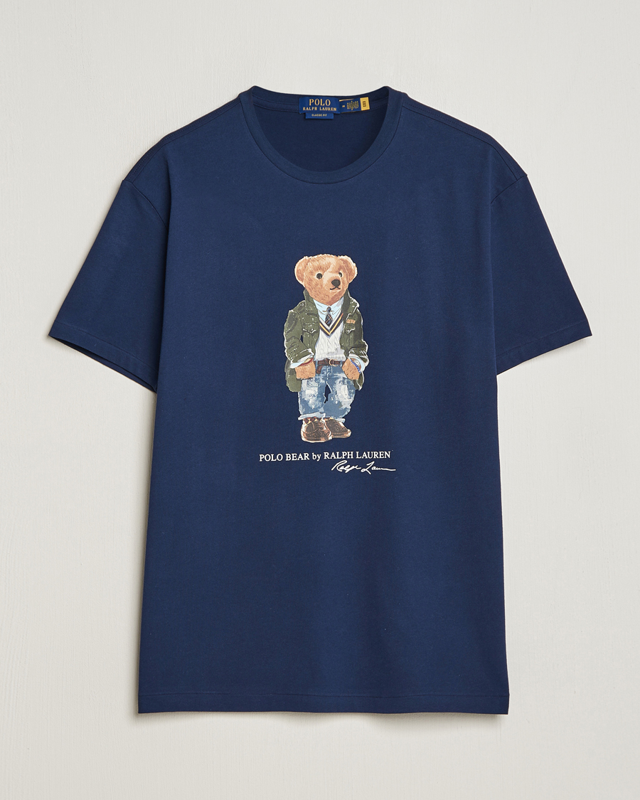 Herre | T-Shirts | Polo Ralph Lauren | Printed Bear Crew Neck T-Shirt Newport Navy